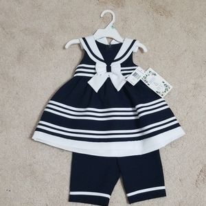 NWT 18M Iris & Ivy 2 pc toddler girl sailor suit